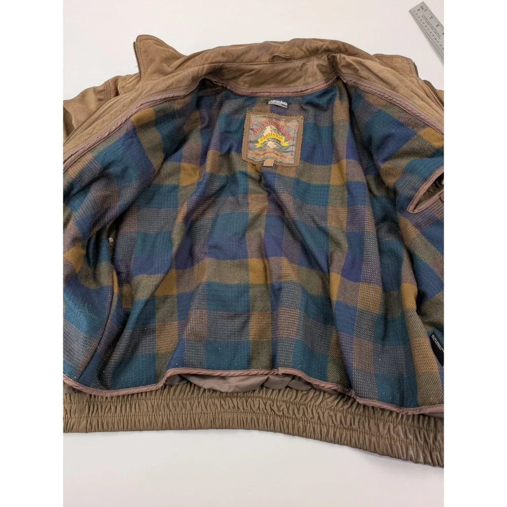 Vintage Adventure Bound Bomber Jacket XL Brown 3M Thinsulate Wilson's Leather
